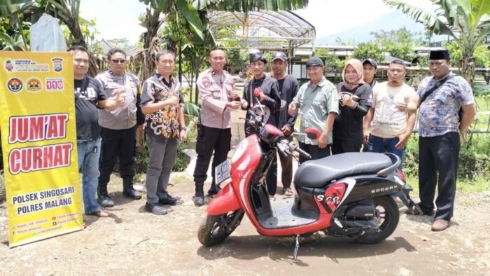 Polisi Kembalikan Motor Hasil Curian Kepada Pemiliknya di Singosari Malang, Gratis