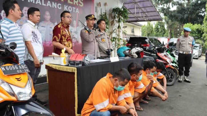 Beraksi di 16 TKP, Sindikat Pelaku Curanmor Berhasil di Bekuk Polsek Blimbing Polresta Malang Kota