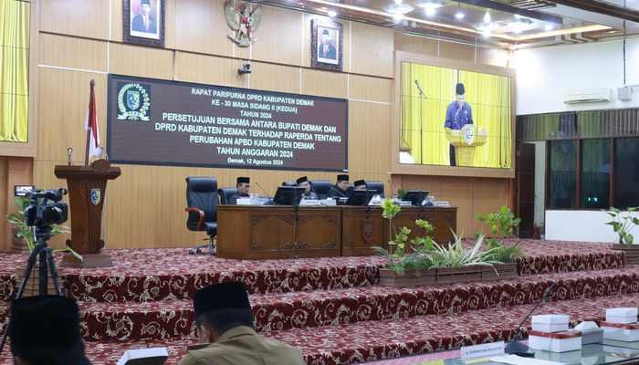 Akhiri Masa Jabatan, DPRD Demak Gelar Rapat Paripurna Tentang Perubahan APBD TA 2024