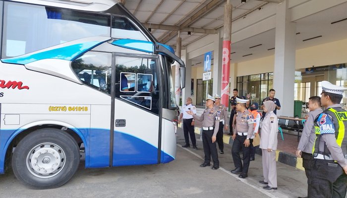 Operasi Patuh Candi, Satlantas Gelar Ramp Check Kendaraan Bus, Berikut Tujuannya