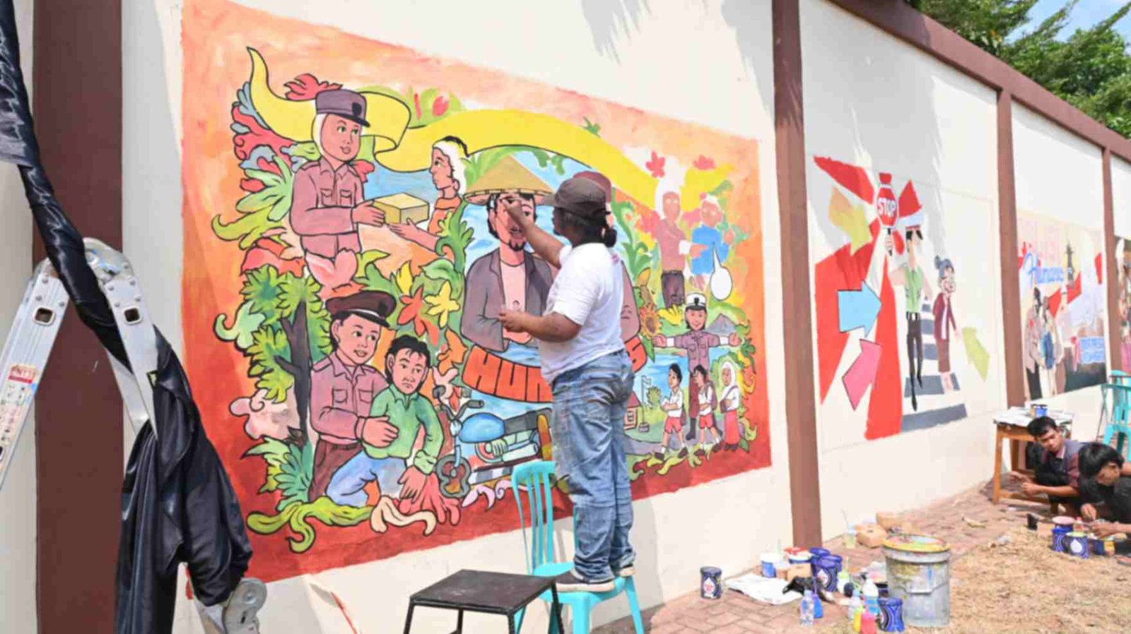 Jaring Bibit Seniman Lukis, Polres Jepara Gelar Lomba Mural Peringati Hari Bhayangkara ke-77